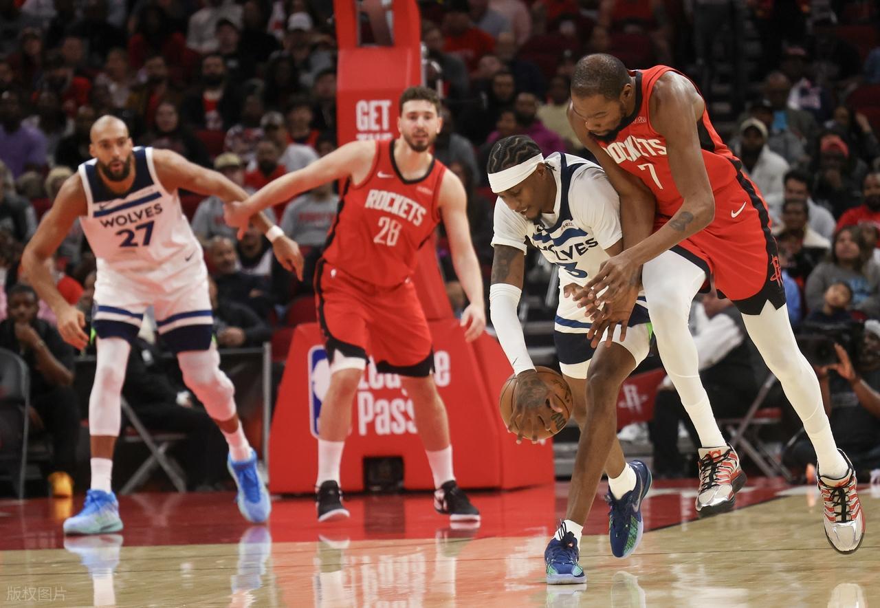 AFC冠军联赛-火箭险胜森林狼!杜兰特39+7,兰德尔空砍39分,一战看清6名球星